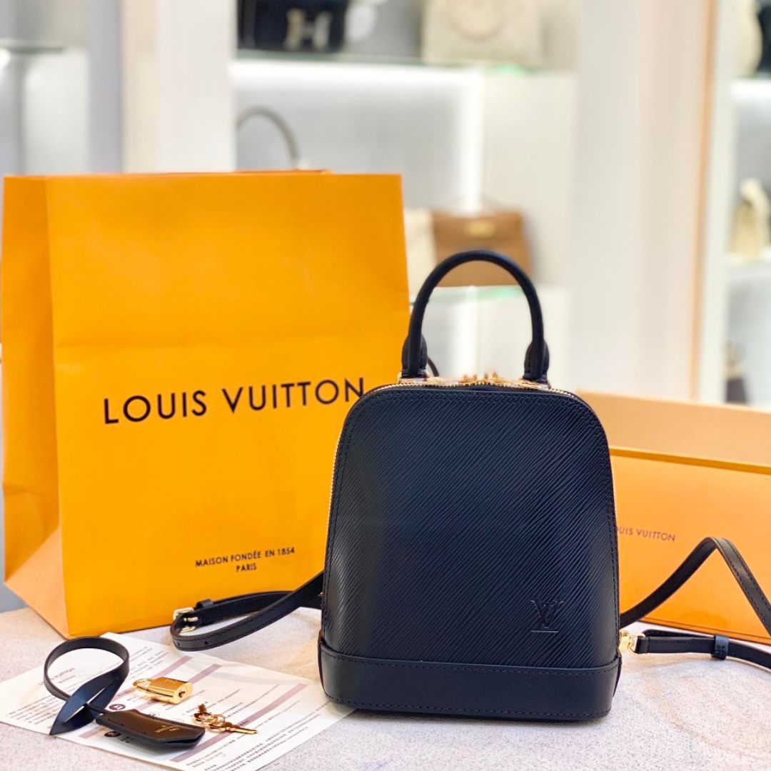 Louis Vuitton LV Alma Backpack Woman’s Black Fake 15x20x10cm