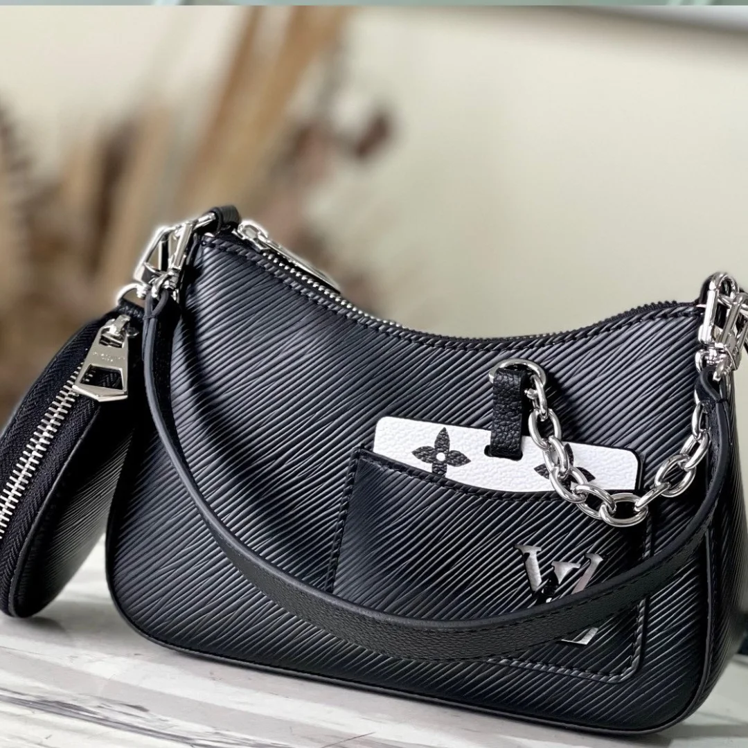 Louis Vuitton LV Marellini EPI Black Fake Handbags 20cm