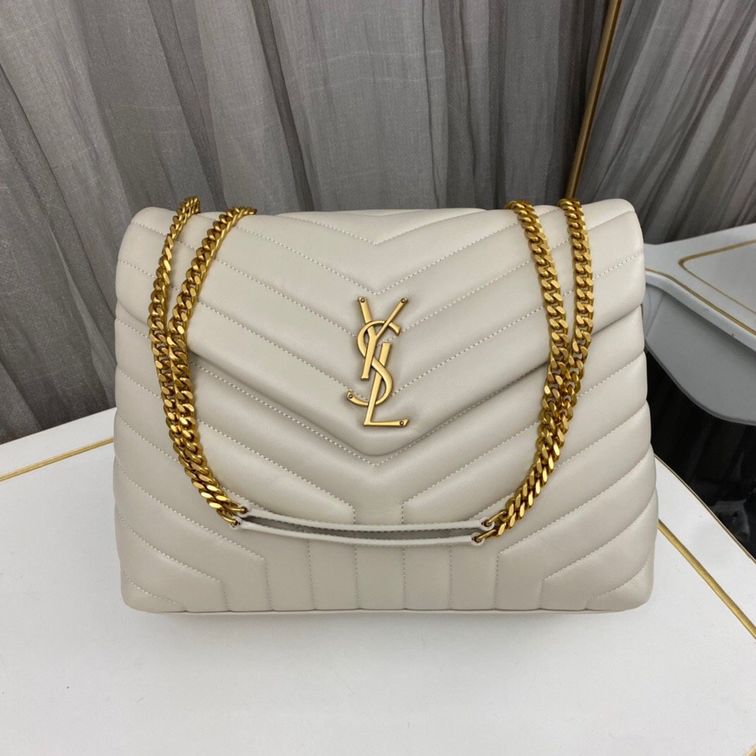 SAINT LAURENT SM LOULOU MONOGRAM QUILTED LEATHER BAG