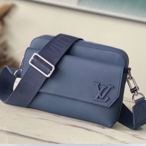 Louis Vuitton LV Fastline Men Fake Handbags Blue 23.5x18x7cm