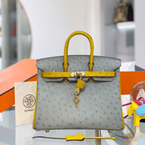 Hermes Birkin Ostrich Leather Like Auth 1:1 Handbags Lock Pattern 25cm