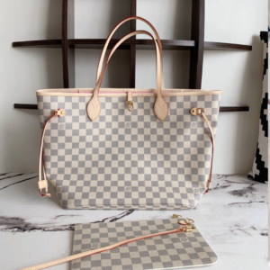 Louis Vuitton LV Neverfull Super Fake Handbags Caro Pattern 32x29x17cm