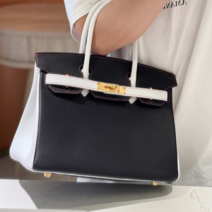Hermes Birkin 30 Togo Ghw Mix Black White Handbags Fake 11 30cm