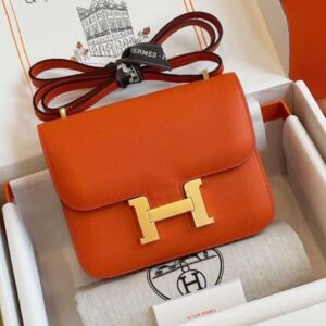 Hermes Constance Bag Epsom Gold Orange Like Auth Handbags 19cm