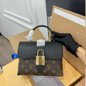 Louis Vuitton LV Locky BB Monogram Mix Black Brown Fake Handbags 20×7.5x16cm
