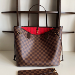 Louis Vuitton LV Neverfull Checkered Pattern Fake Handbags 32x29x17cm